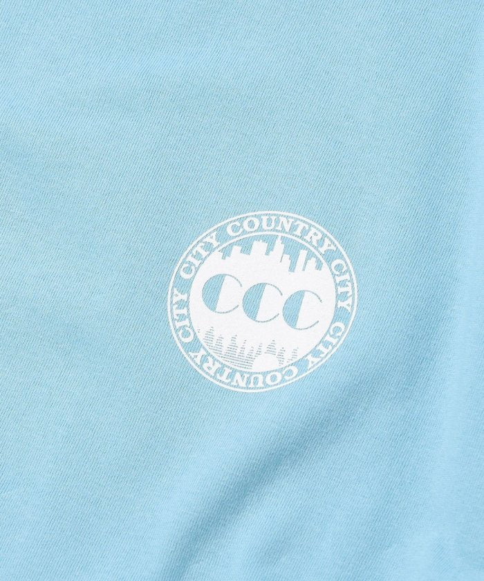 T-SHIRT CCC RECORS/背面印花方形剪裁T恤