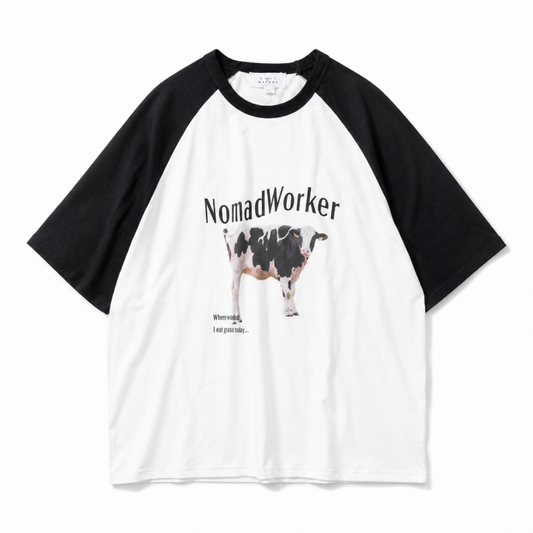 Timely Warning COW 牛照片印花 T恤 WHITE CT6923