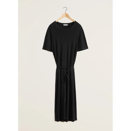 LEMAIRE 【ルメール】BELTED RIB T-SHIRT DRESS BLACK (DR1045 LJ1016)  (DR1045 LJ1016)