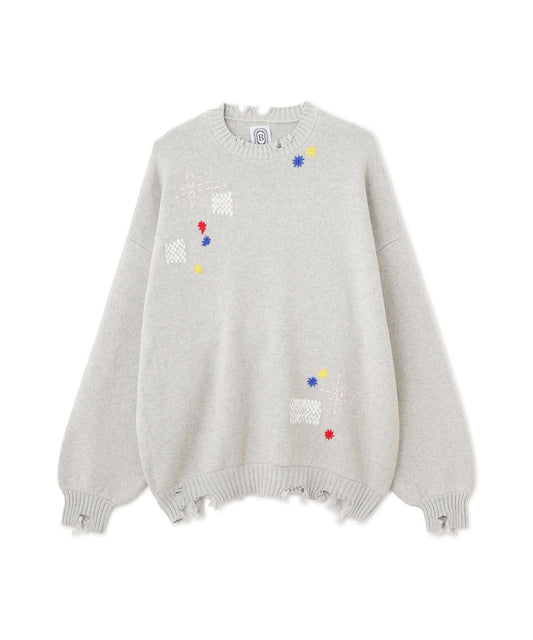 B omnivore HAND STITCH CREWNECK KNIT 手工縫線圓領針織衫