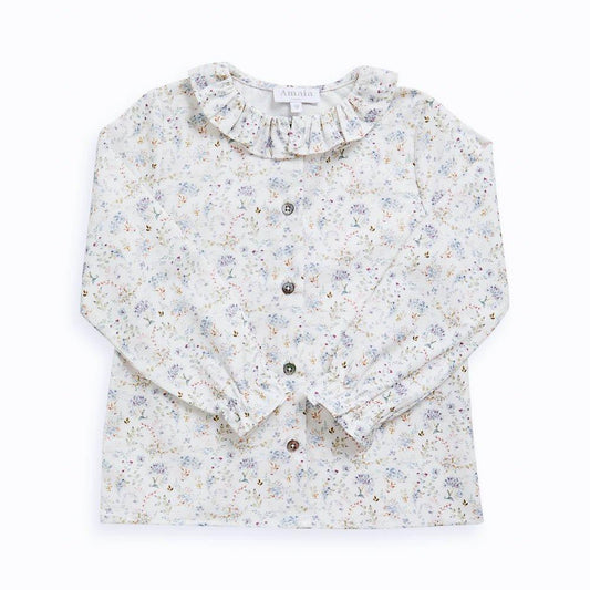 【SALE30%OFF】Amaia Kids - Amelia blouse - Baby blue floral アマイアキッズ - 小花柄ブラウス (AW)