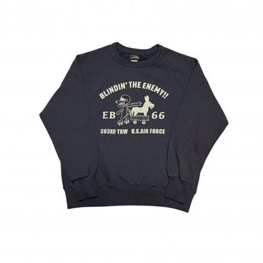 COLIMBO Lagergeld Sweat Raglan Shirt "EB-66 Blindin' The Enemy" 黑色 【ZA-0405】 (ZA-0405)