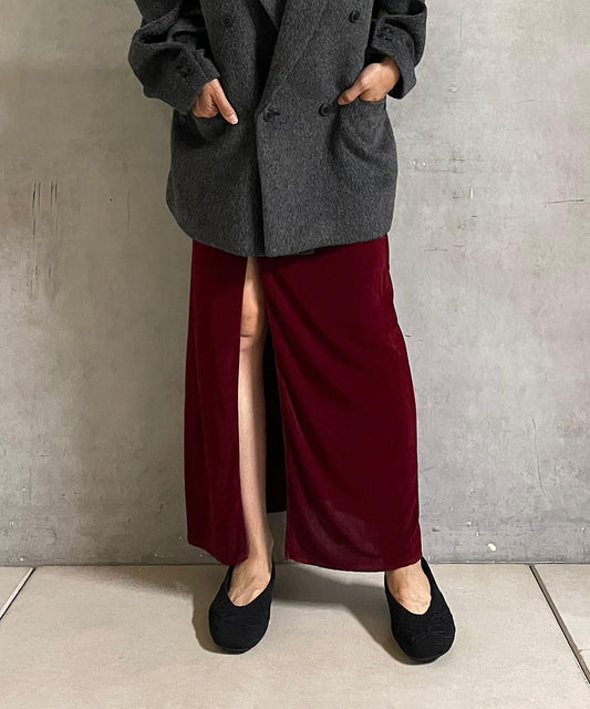 Sheer rib zip 設計 半身裙