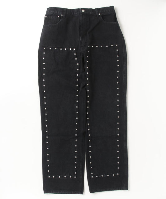 AFB/エーエフビー/STRAIGHT DOUBLE KNEE STUDDED PANTS