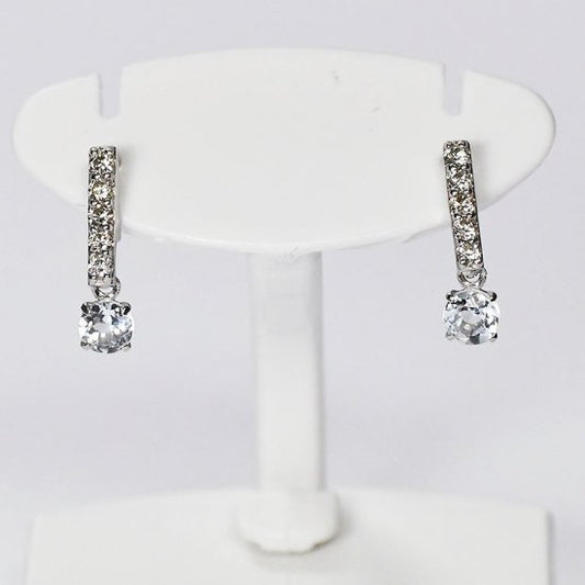 單舞石 Pt900 藍寶石 鑽石0.1ct 耳環 白金 十字架 (SCF-SKE-5103-PTxB-AQM)