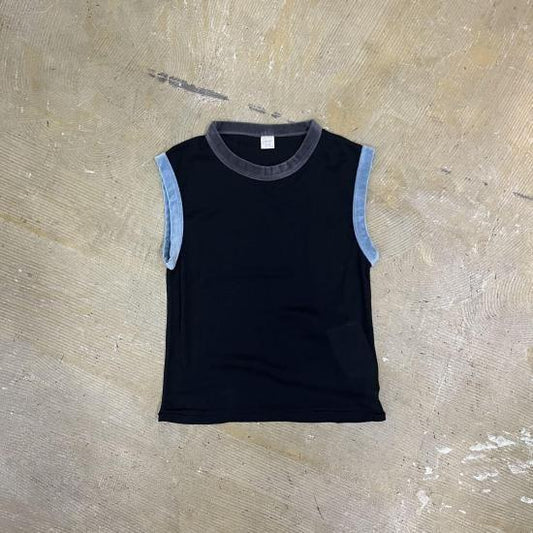 【FILL THE BILL】NO SLEEVE VELOR TRIM