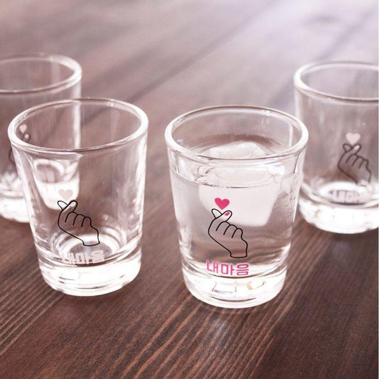 遇冷變色 心動圖案 小酒杯 4件套