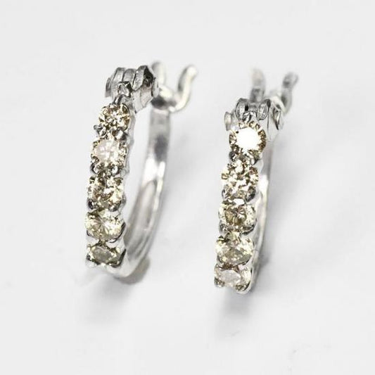 期間限定セール!天然ダイヤモンド0.2ct(SIクラス・鑑別書カード付) エタニティピアス フープピアス プラチナカラー (GFB-SV-KS145-SI-PT)