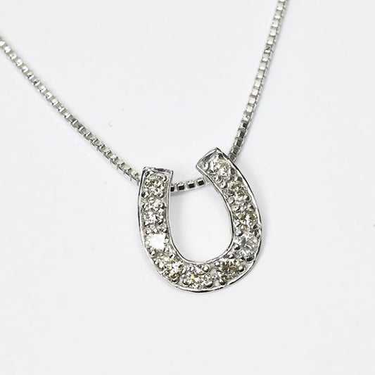 侍ダイヤモンド 天然ダイヤモンド ホースシューネックレス 「幸運のモチーフ．．．馬蹄ー」 0.2ct H&C G～Iカラー VS～SIクラス (SD-N-0007)
