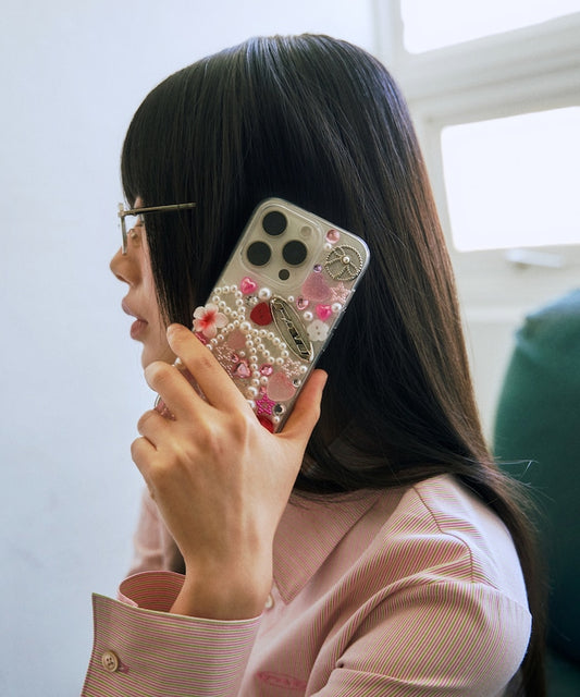珍珠絲帶手機殼 iPhone15Pro