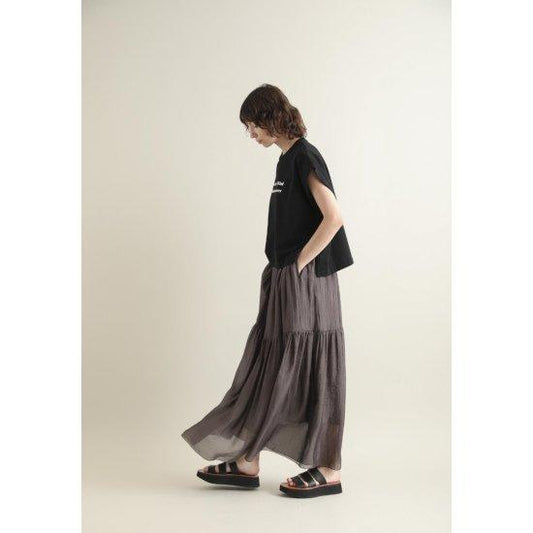 SACRA【サクラ】 FOLDED LINE LOGO TOP 990/BLACK(124242091) (124242091)