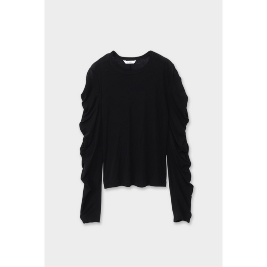 CINOH 【チノ】SHEF enso SHEER LONG SLEEVE TOP  BLACK (E-40-041) (E-40-041)