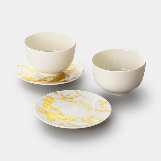 金澤箔 日本製 傳統工藝 箔一 RS marble 高級杯碟套裝