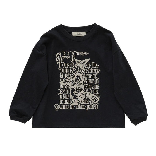 LAST ONE【50%off】eLfinFolk（エルフィンフォルク）／Little Witch L/S Tee - black (24AW-elf-242J01 /J02-black)
