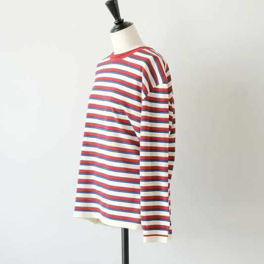 ASEEDONCLOUD | Jiyusou border T-shirt (red) | トップス アシードンクラウド  (231803-rd)