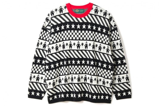 GIM CONTEXT CLOWN CIRCUS BORDER LONG SLEEVE KNIT-T (GIM CONTEXT)