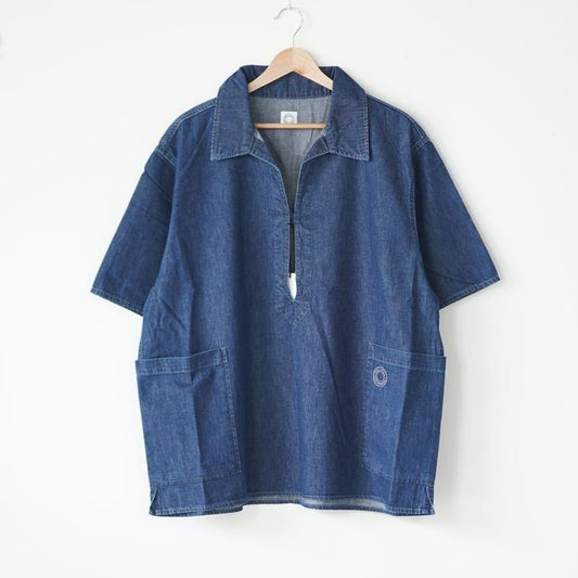 ORCIVAL | LDT SKIPPER SHORT SLEEVE SHIRT (indigo) size 4 | オーシバル デニム スキッパー ショートシャツ プルオーバー  (or-b0359)